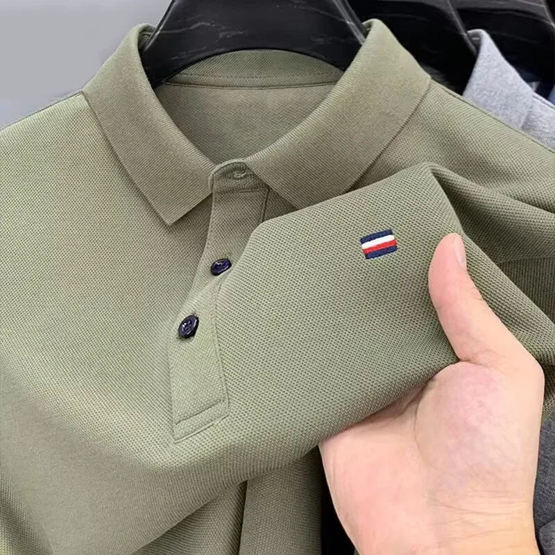 Hot Sale Comfortable Breathable Versatile Summer High Quality Top New Men Casual Polo Shirt Male Fashion Embroidered Long Sleeve - Ellianto fashion Men's