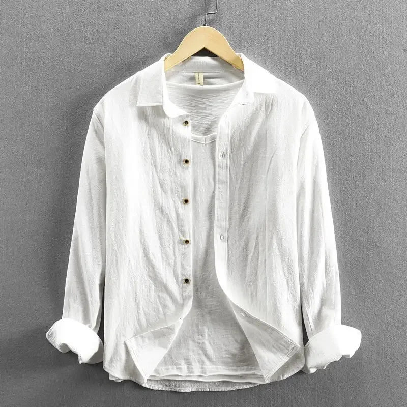 Summer Cotton-Linen Long-Sleeve Shirt – Lightweight Breathability and Effortless Sophistication for the Modern Man