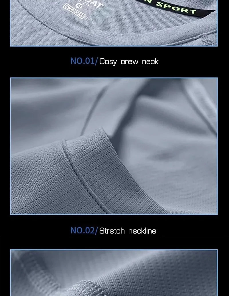 Men's Running Quick-drying Clothes Long Sleeve Running Training Fitness Morning Sports Cycling Mountaineering Men Clothes Tops - Ellianto fashion Men's