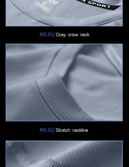 Men's Running Quick-drying Clothes Long Sleeve Running Training Fitness Morning Sports Cycling Mountaineering Men Clothes Tops - Ellianto fashion Men's