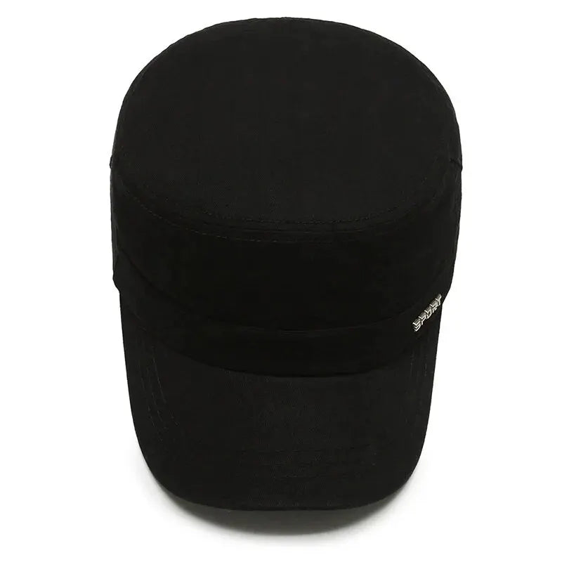 Hat Men's Flat Military Hat Is Simple And Versatile, Middle-Aged Hat Spring And Autumn Duck Tongue Casual Fashion New Style - Ellianto fashion Men's