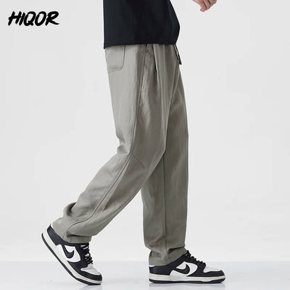2025 Spring Summer Ultra-thin Men's Stretch Y2K Slim Straight Casual Pants High Quality Fashion Breathable Sports Trousers Baggy - Ellianto fashion Men's