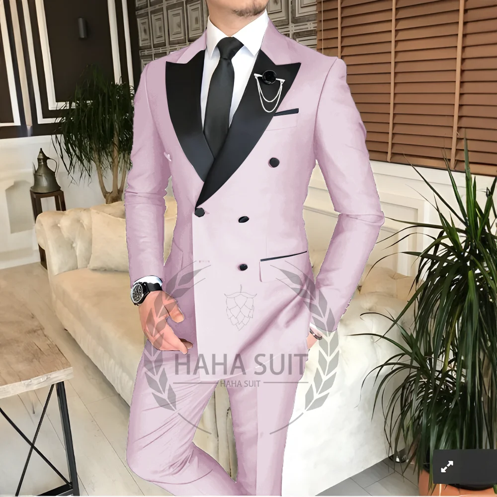 trend 2025 Men's Suit Tailored 2-Piece Clothing Fashion Men's Wedding Groom Suits Best Man Dinner Engagement Tuxedo - Ellianto fashion Men's