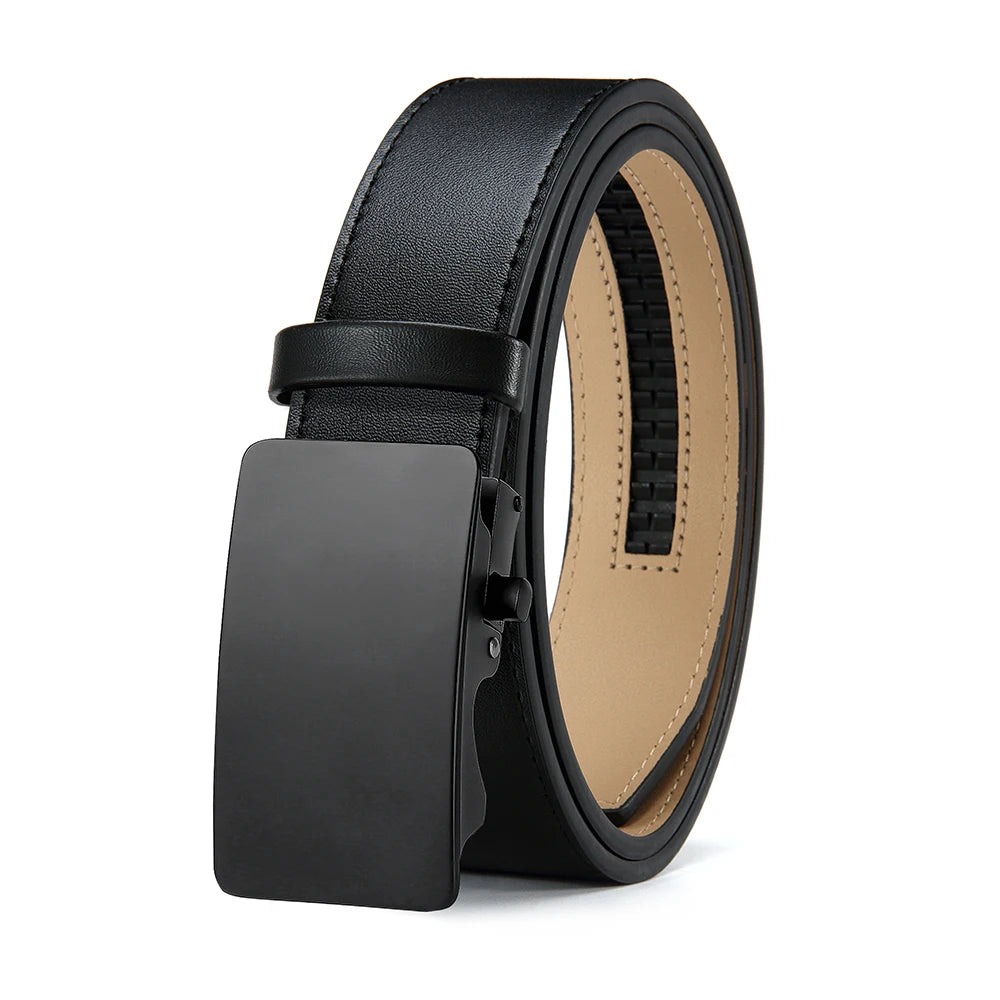 Men's Premium Leather Smooth Ratchet Business Belt Men's Dress and Casual Daily Adjustable Buckle, Tailor-made - Ellianto fashion Men's