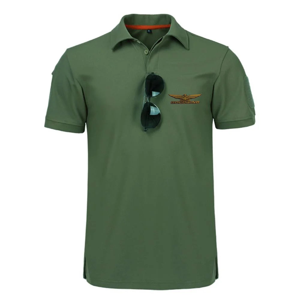 Men Polo Short Sleeve POLOS Sports Fitness Shirts T-Shirt Mesh Tshirt Goldwing GL1800 Japan Motocycles Lapel Tops Tee POLOS - Ellianto fashion Men's
