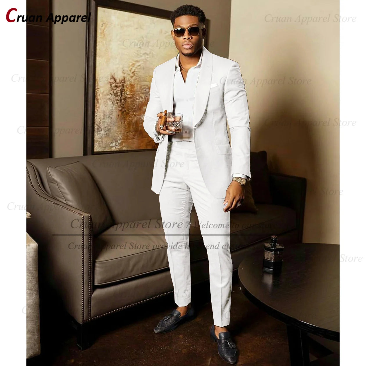 2025 Green Suits for Men Tailor-made Groom Wedding Suits Tuxedo Best Man Blazer Pants 2 Pieces Trendy Fashion Marriage Costume - Ellianto fashion Men's