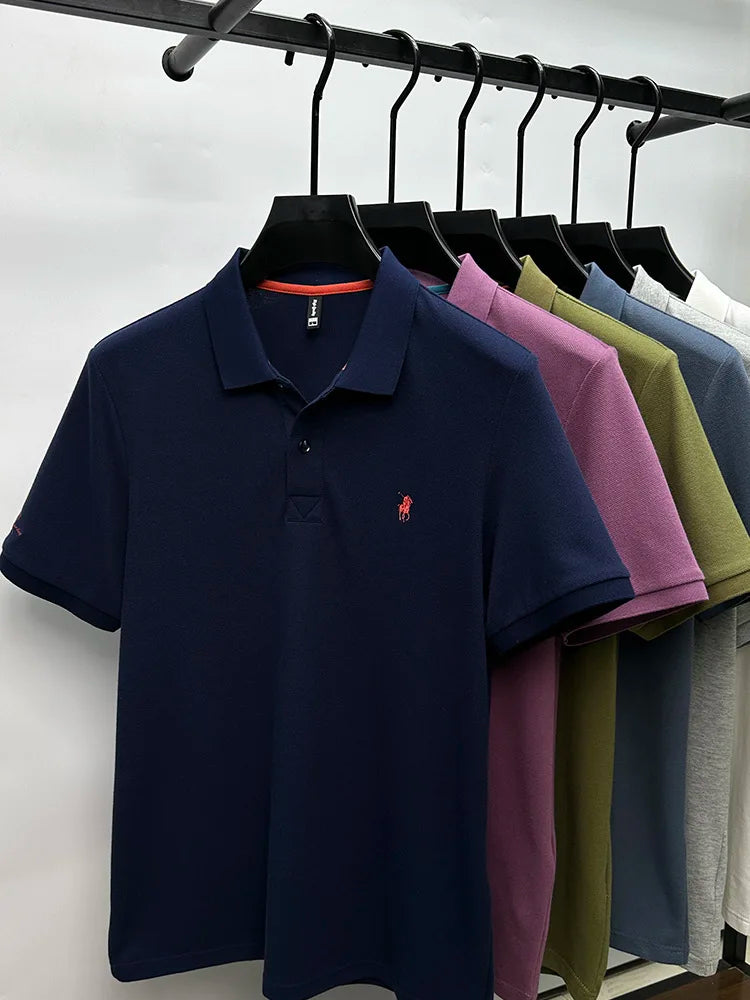 100% cotton high-end brand short sleeve polo shirt men summer business Paul fashion embroidered T-shirt loose casual men's wear - Ellianto fashion Men's