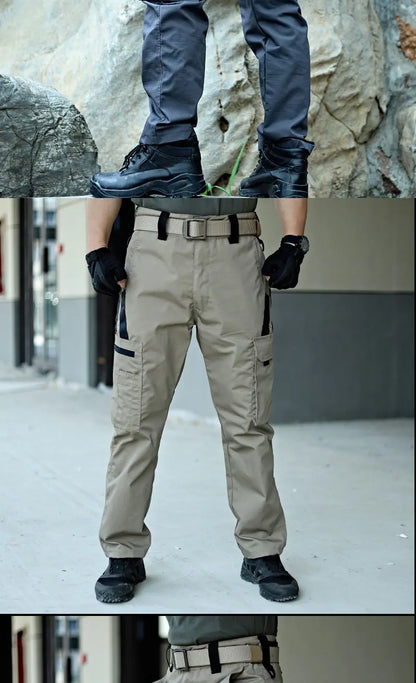 New Tactical Work Pants Men Outdoor Cargo Trousers Multi-pocket Waterproof Pant Autumn Spring Outdoor Workwear Hiking Trousers - Ellianto fashion Men's