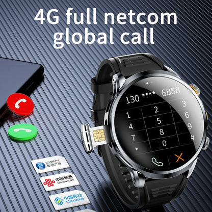 32+256GB Android 9.0 Smartwatch 4G LTE 1100Mah Battery Play Store Heart Rate 1.95 inch Spherical screen Smart Watch Men GPS WIFI - Ellianto fashion Men's