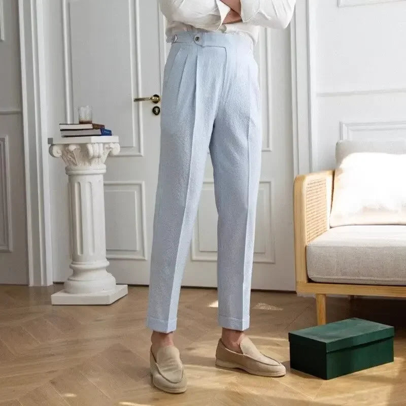 High-quality Harajuku Slim Fit Men's Pants Trendy Brand Draped Suit Casual Trousers Smooths Your Silhouette Small Feet - Ellianto fashion Men's