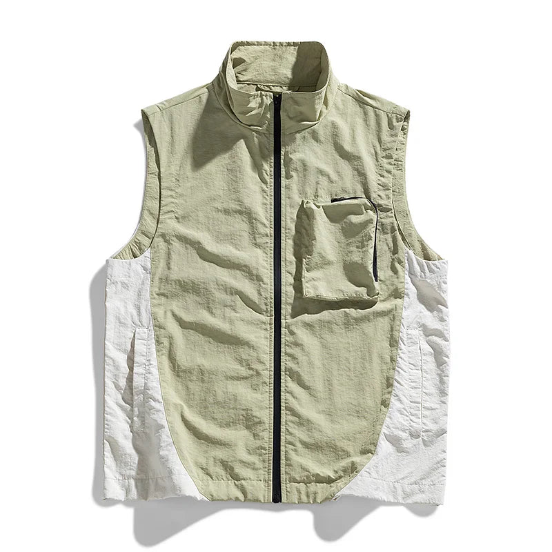Men's vest for spring and summer new outerwear for camping hiking outdoor charging fashionable trend simple and high-end vest - Ellianto fashion Men's