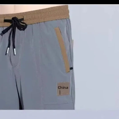 Summer New American Men's Trendy Brand Thin Design Sense Niche Loose Large Size Sport Casual Five-Part Pants - Ellianto fashion Men's