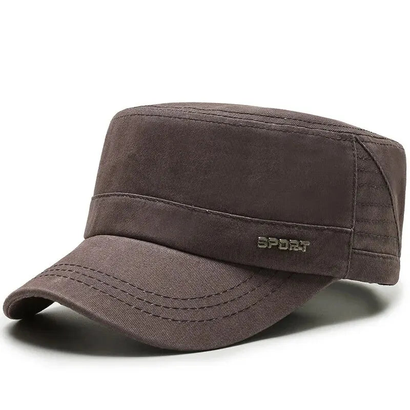 Hat Men's Flat Military Hat Is Simple And Versatile, Middle-Aged Hat Spring And Autumn Duck Tongue Casual Fashion New Style - Ellianto fashion Men's