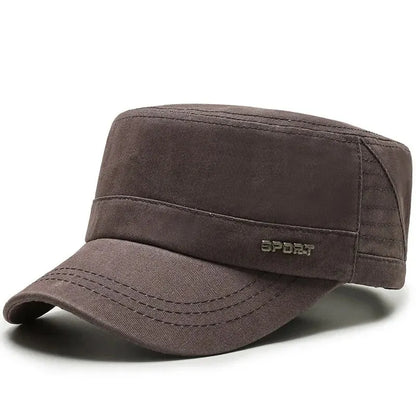 Hat Men's Flat Military Hat Is Simple And Versatile, Middle-Aged Hat Spring And Autumn Duck Tongue Casual Fashion New Style - Ellianto fashion Men's