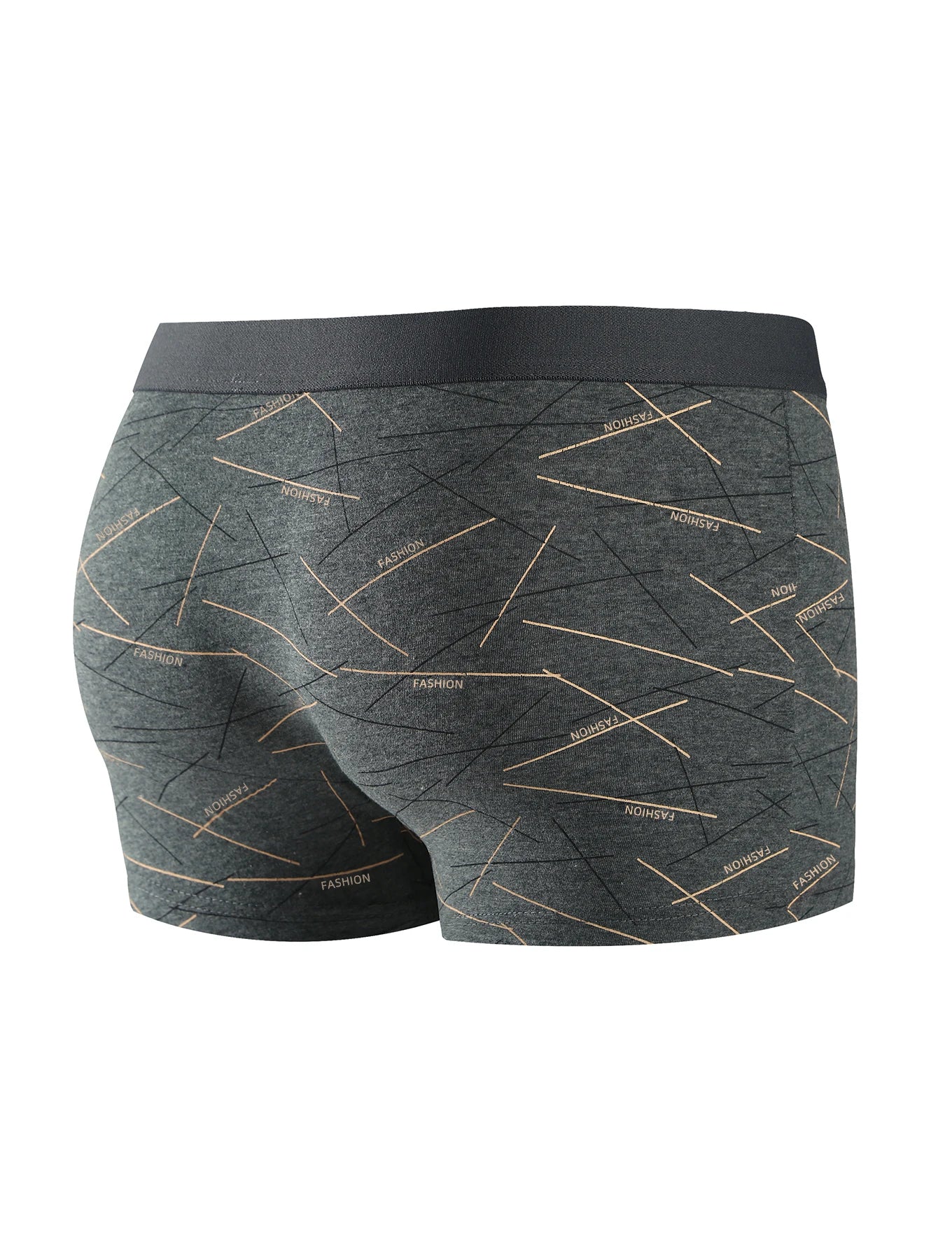4pcs men's underwear, comfortable, soft and fashionable daily line print intimate boxer briefs, sporty and breathable boxers - Ellianto fashion Men's