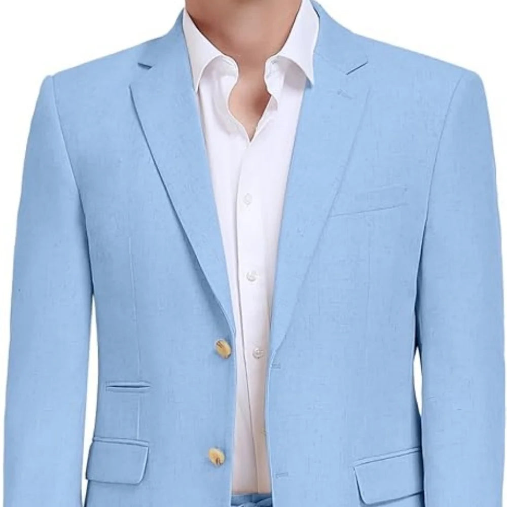 Men's tailored blazer slim-fit business suit jacket men's formal business suit jacket lightweight casual sport coat - Ellianto fashion Men's