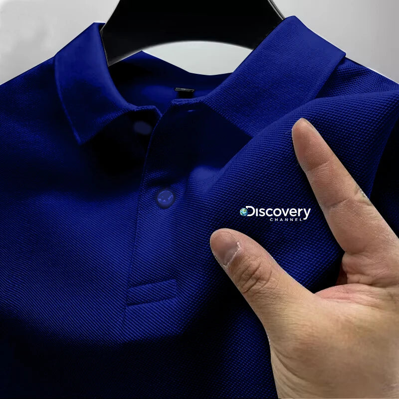 2025 men's comfortable polo shirt, luxurious, atmospheric, breathable, casual and fashionable, with a lapel design for summer - Ellianto fashion Men's