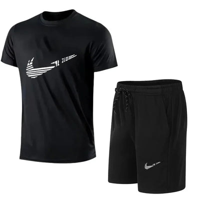 2025 Summer Fashion Men's Tracksuit T-shirt Shorts Set Leisure Short Sleeve Set Jogging Gym Suit Brand Clothing - Ellianto fashion Men's