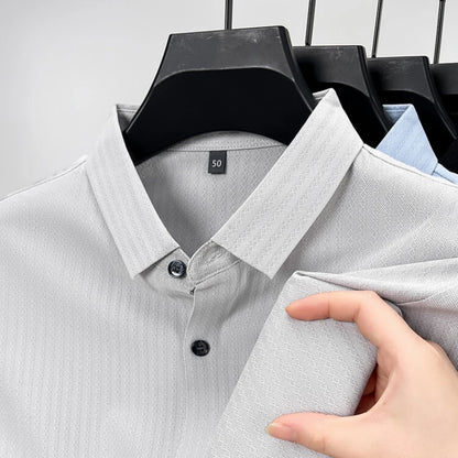 Wrinkle-Free Long-Sleeve Dress Shirt – Smart Cotton Blend with No-Trace Pressing Technology for a Sharp, Confident Look