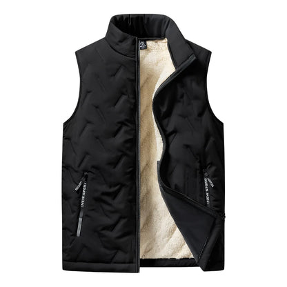 Autumn and winter fashion men's cotton vest jacket casual multifunctional plus size warm standing collar sleeveless men's top - Ellianto fashion Men's