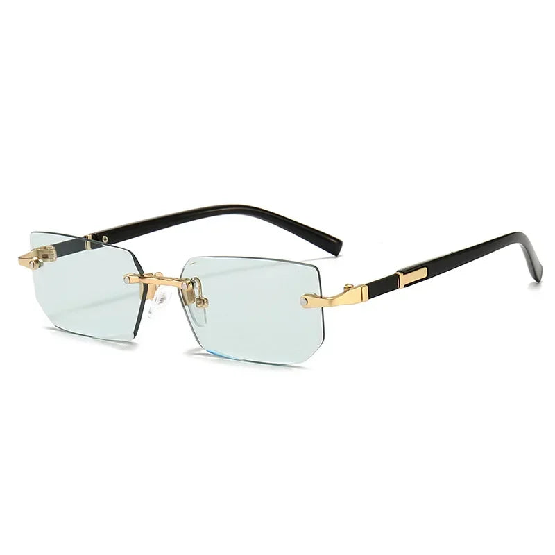 High Definition Sunglasses for Men Ladies Blue Light Blocking Eye Protection Eyewear Rimless Square Frame Eyeglasses Goggle - Ellianto fashion Men's
