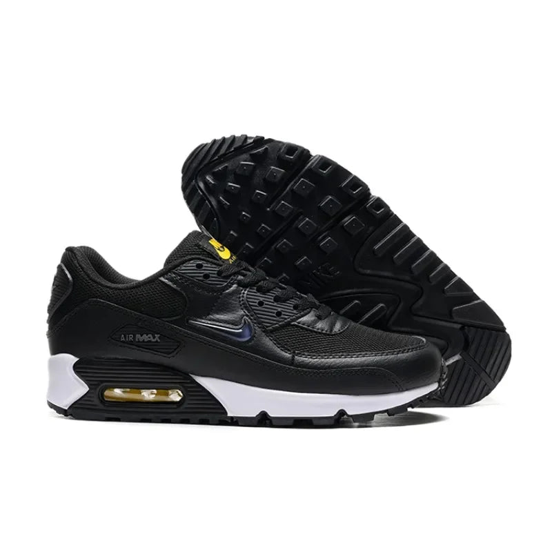 Nike Air Max 90 Fashionable Versatile Comfortable Height-increasing Air-cushioned Shock-absorbing Casual Running Shoe Black - Ellianto fashion Men's