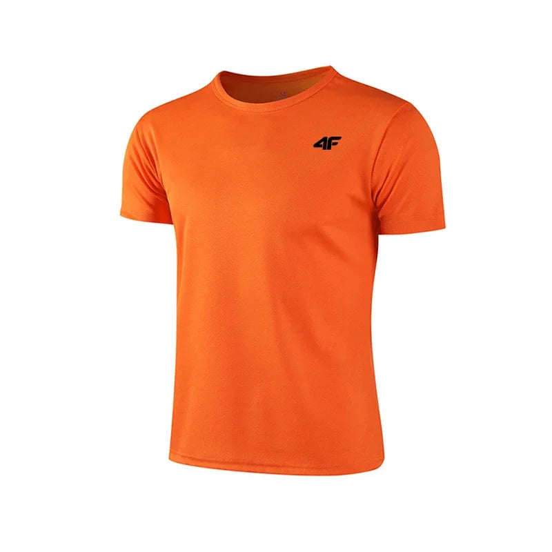 Men's Summer Exercise Trainning T-shirt High Quality Breathable Quick Dry Short Sleeved Top Marathon Gym Fitness Basketball Tees - Ellianto fashion Men's