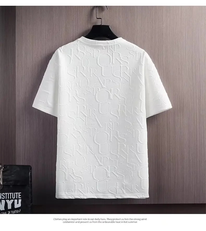 Summer Fashionable Korean Style Men's Short Sleeve Suit Versatile Waist Checked Five-point Shorts T-shirt Set Casual Wear - Ellianto fashion Men's