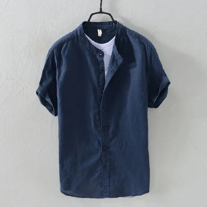 Effortless Elegance: Premium Men’s Business-Casual Cotton Shirt – Stay Sharp, Stay Comfortable, All Summer Long