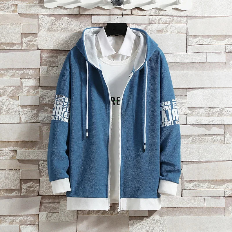 Casual Men's Sport Suit Loose Fit Hooded Cardigan Sweatshirt Pants Set Spring Autumn Season Stylish Outfit - Ellianto fashion Men's