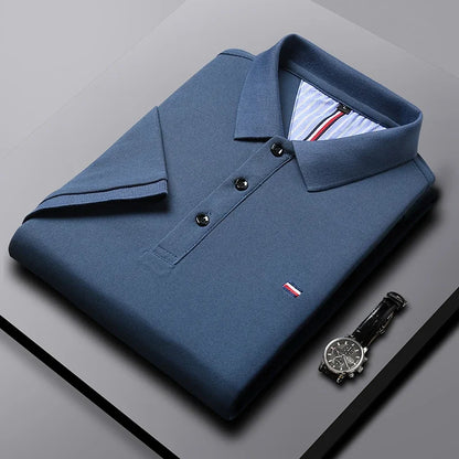Men's Casual Fashion Breathable Polo Shirt Comfortable Embroidered Top for Business And Leisure - Ellianto fashion Men's