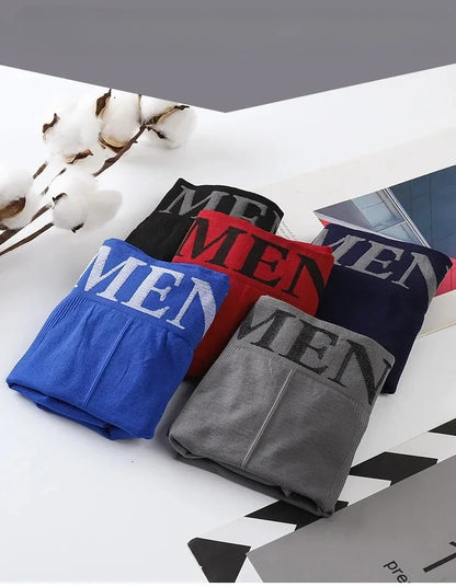 3Pcs/Lot Men's Panties Underwear Boxers Breathable Man Boxer Solid Underpants Comfortable Male Brand Shorts Black Blue Underwear - Ellianto fashion Men's