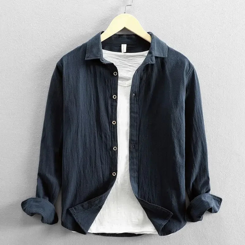 Summer Cotton-Linen Long-Sleeve Shirt – Lightweight Breathability and Effortless Sophistication for the Modern Man