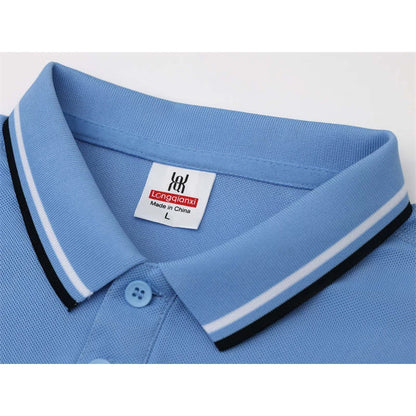 2025 Men's New Summer Embroidery Business Casual Short Sleeved POLO Shirt Fashion Short Sleeved Cool Breathable Top Polo Shirt - Ellianto fashion Men's