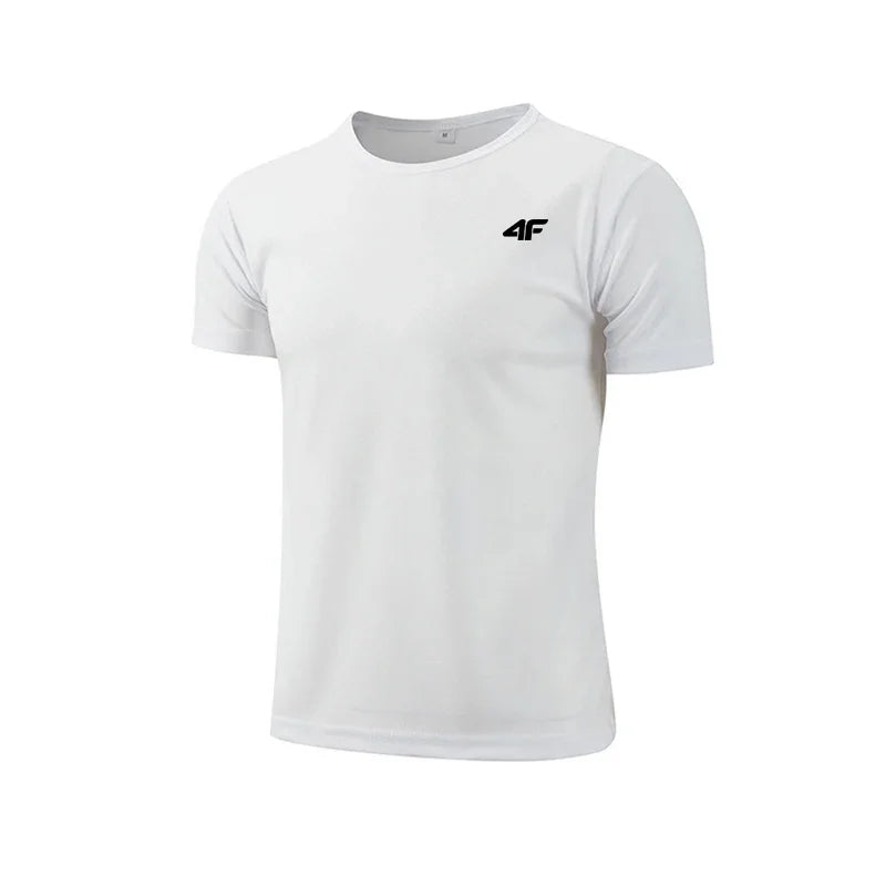 Men's Summer Exercise Trainning T-shirt High Quality Breathable Quick Dry Short Sleeved Top Marathon Gym Fitness Basketball Tees - Ellianto fashion Men's