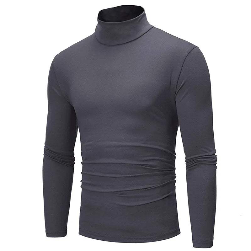 Thermal Underwear Tops Men Spring Clothes Thermal Shirt Autumn Men's Winter Tights High Neck Thin Slim Fit Long Sleeve T-shirt - Ellianto fashion Men's