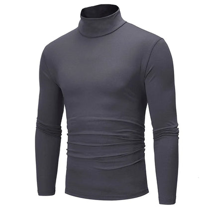 Thermal Underwear Tops Men Spring Clothes Thermal Shirt Autumn Men's Winter Tights High Neck Thin Slim Fit Long Sleeve T-shirt - Ellianto fashion Men's