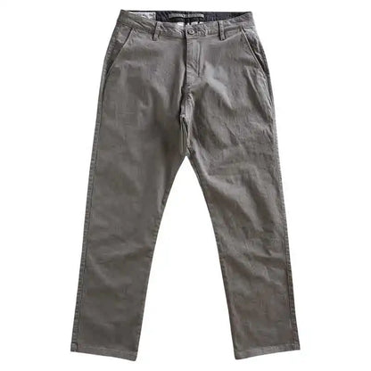 2025 Autumn New American Retro Woven Twill Cargo Pants Men's Simple 97.4% Cotton Washed Micro Elastic Straight Casual Trousers - Ellianto fashion Men's