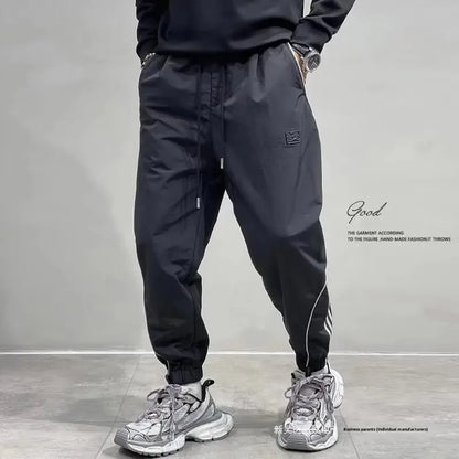 2025 Spring Autumn Men's Long Pants Loose Fit Plus Size Casual Nine Point Plus Size Harem Workwear Bunded Pants Men - Ellianto fashion Men's