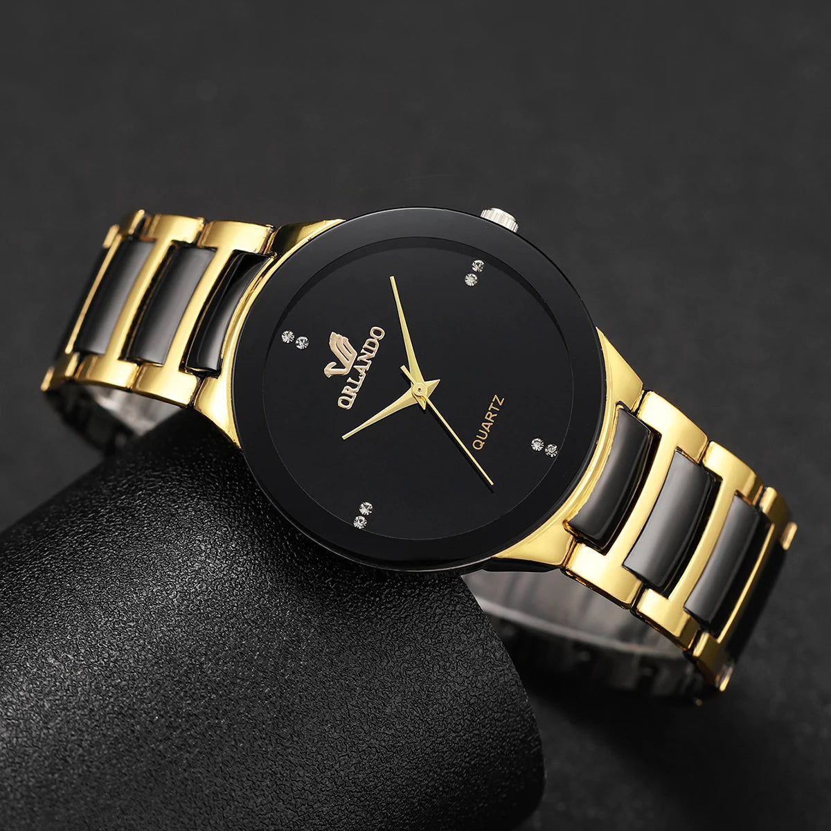 1/3PCS Men Business Watches Fashion Black Steel Band Male Analog Quartz Watch - Ellianto fashion Men's