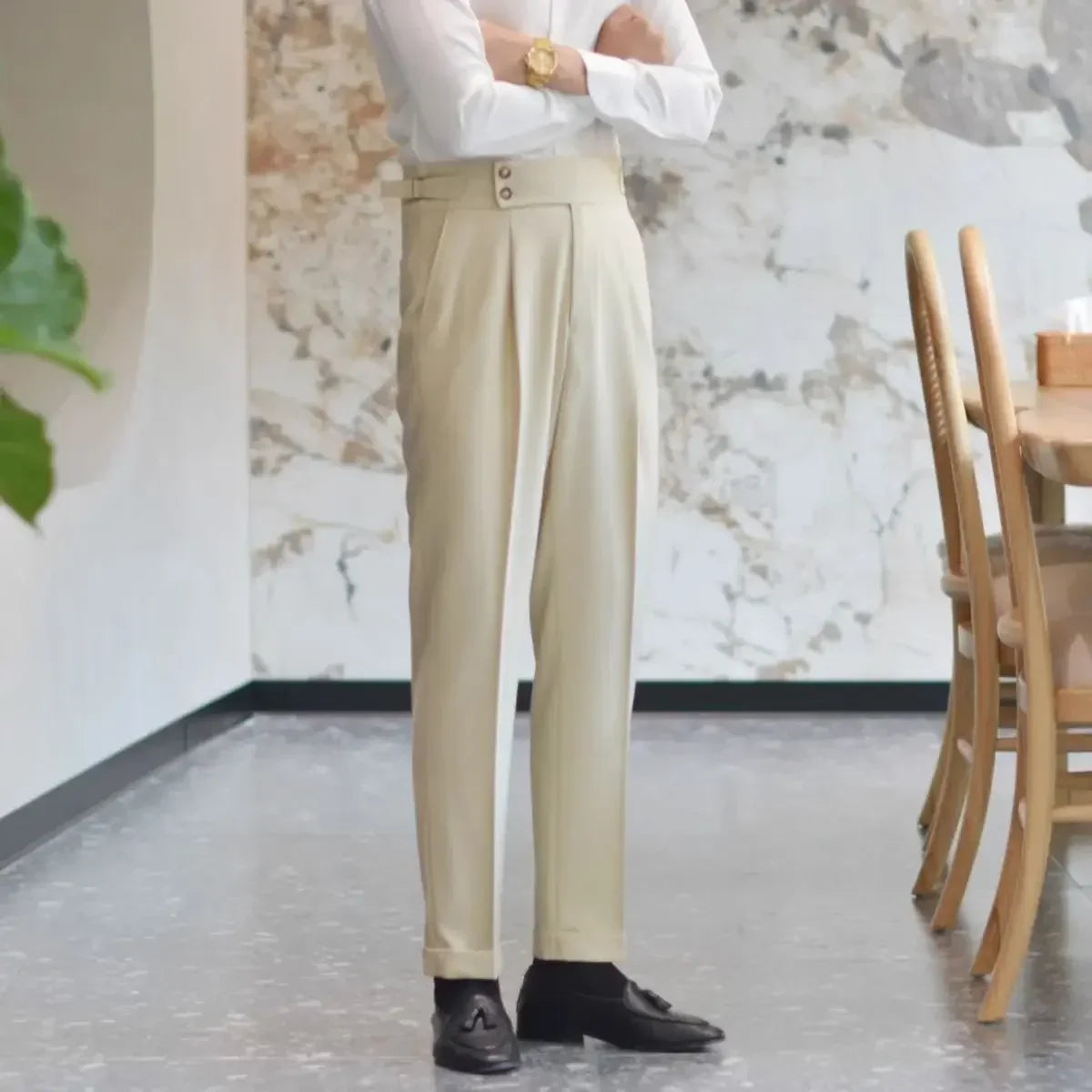 Ice Silk Baggy Cooling Office Trousers for Men Work Man Suits Pants Up Cheap Clothes Offer High Quality Stylish Fashion Spring - Ellianto fashion Men's