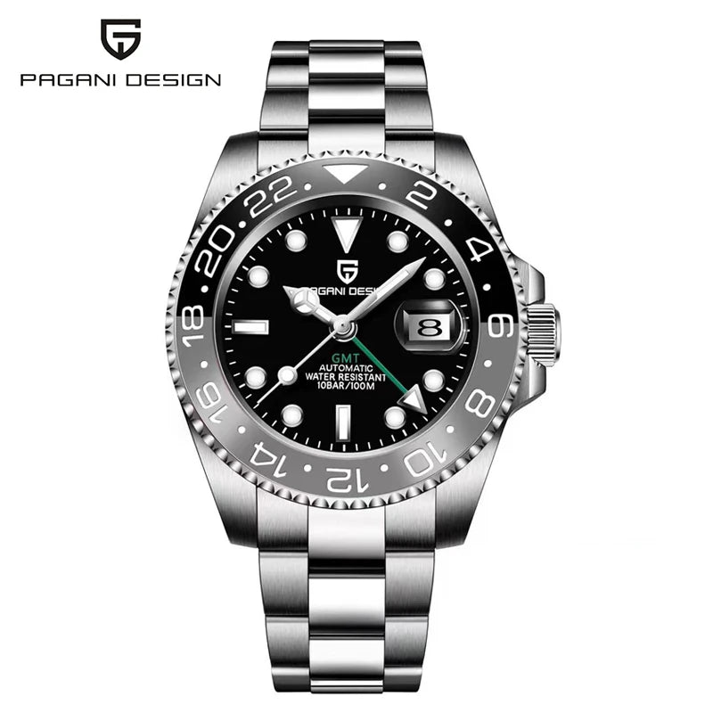 PAGANI DESIGN Automatic mechanical watch rubberstrap 100Mwaterproof night light sports outdoor casual Watch For Man reloj hombre - Ellianto fashion Men's