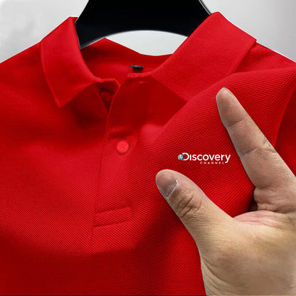 2025 men's comfortable polo shirt, luxurious, atmospheric, breathable, casual and fashionable, with a lapel design for summer - Ellianto fashion Men's