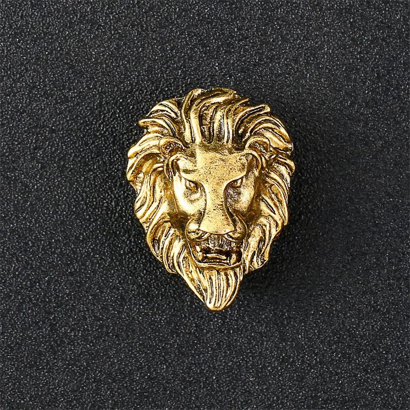 High-end Metal Wolf Head Brooch Metal Animal Lion Badge Lapel Pins for Men Vintage Suit Collar Accessories Casual Jewelry Gifts