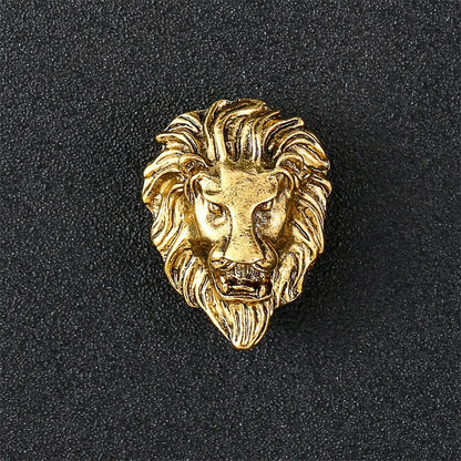 High-end Metal Wolf Head Brooch Metal Animal Lion Badge Lapel Pins for Men Vintage Suit Collar Accessories Casual Jewelry Gifts