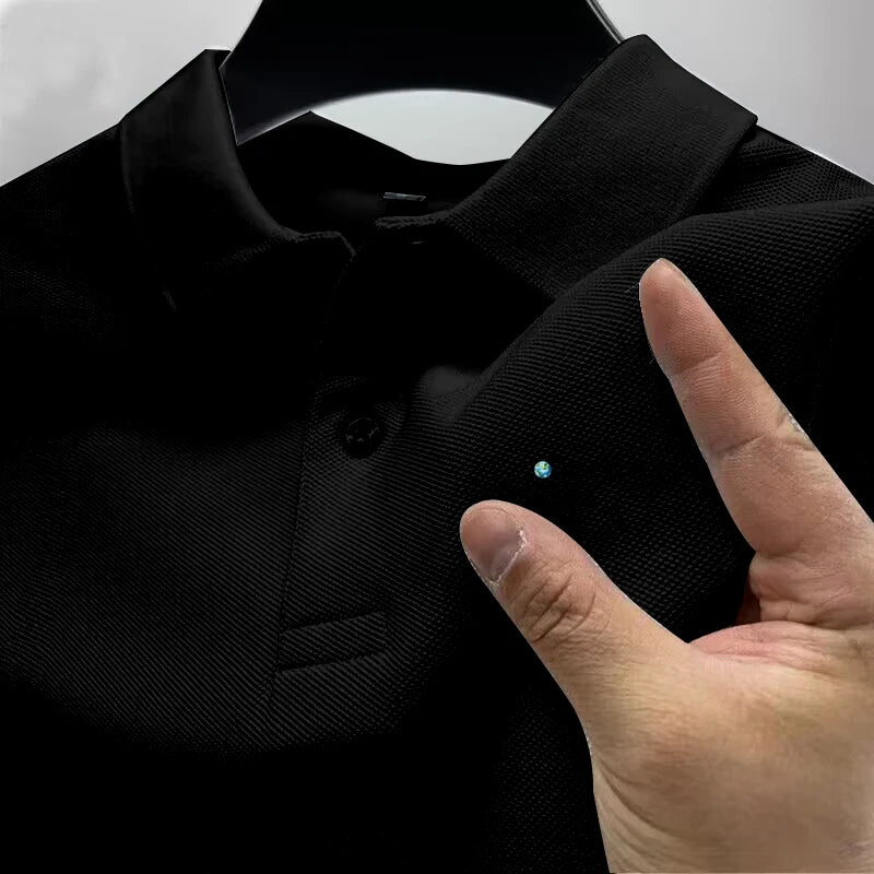 2025 men's comfortable polo shirt, luxurious, atmospheric, breathable, casual and fashionable, with a lapel design for summer - Ellianto fashion Men's