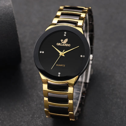 1/3PCS Men Business Watches Fashion Black Steel Band Male Analog Quartz Watch - Ellianto fashion Men's