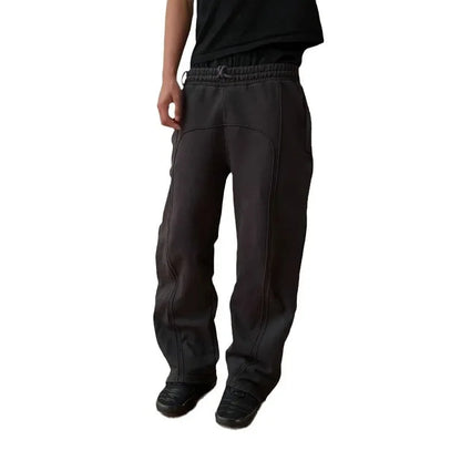 Casual Elastic Drawstring Zipper Pants High Street Hip Hop Streetwear Loose Fit Men's Trousers for Casual Scenarios