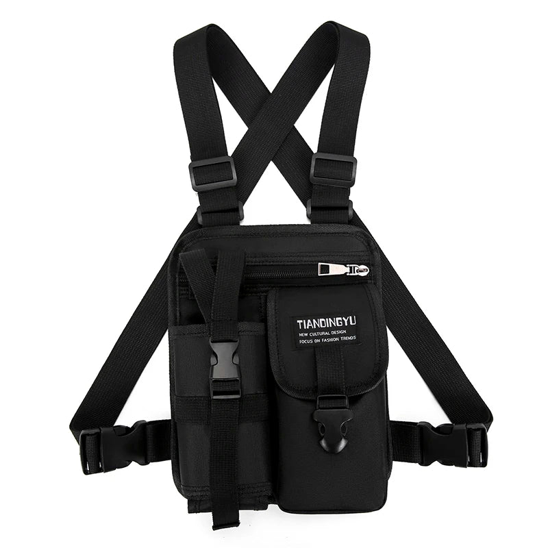Unisex Tactical Chest Rig Bag Hip Hop Streetwear Bag Functional Chest Pack Adjustable prethoracic Bag man outdoors Vest backpack - Ellianto fashion Men's