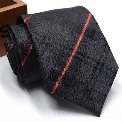 Classic Stripe Necktie Men Business Formal Wedding Tie 8cm Blue Black Pink Red Neck Ties Fashion Shirt Dress Accessories - Ellianto fashion Men's